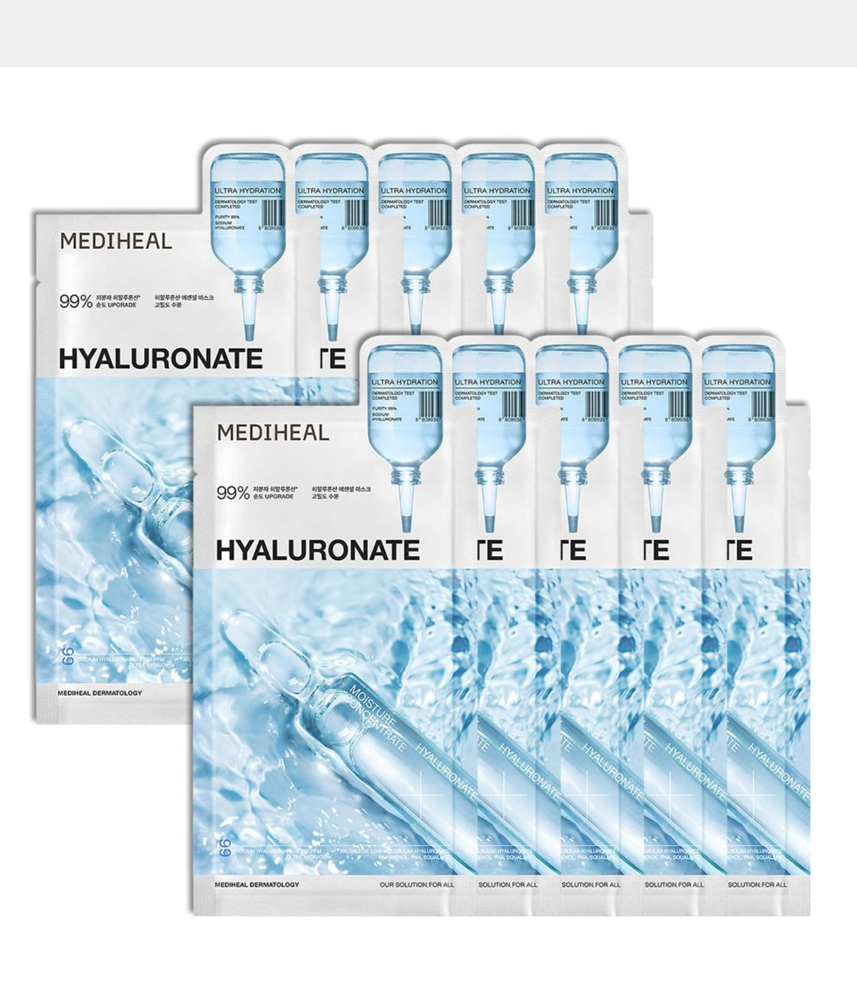 MEDIHEAL BEST KOREAN HYALURONATE FACE MASK(10P) | 메디힐 히알루론산 마스크