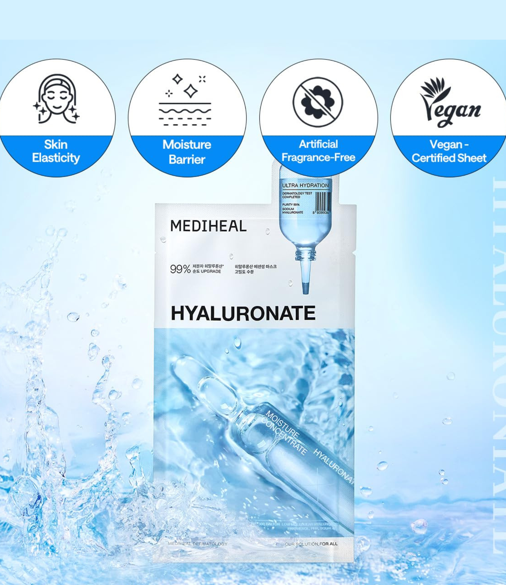 MEDIHEAL BEST KOREAN HYALURONATE FACE MASK(10P) | 메디힐 히알루론산 마스크