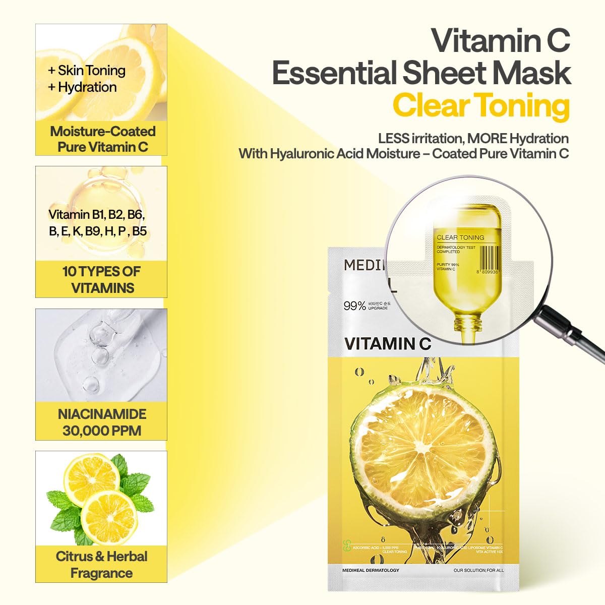 MEDIHEAL BEST KOREAN VITAMIN C ESSENTIAL FACE MASK 10ea